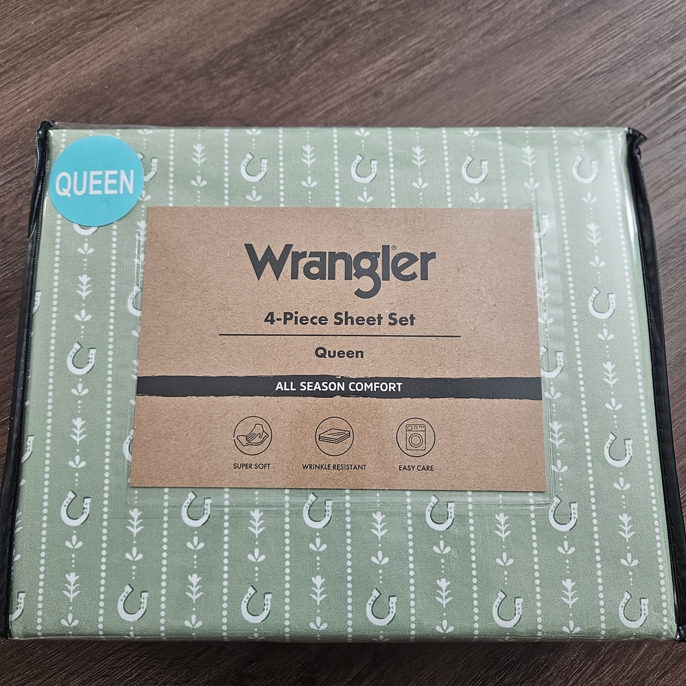 Wrangler Sage 4-Piece Queen Sheet Set